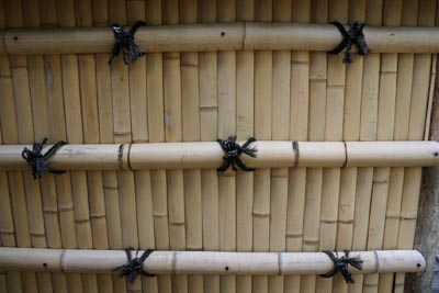 bamboo fence with knots