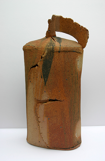 poured rust beach oval flask 57cm x 28cm